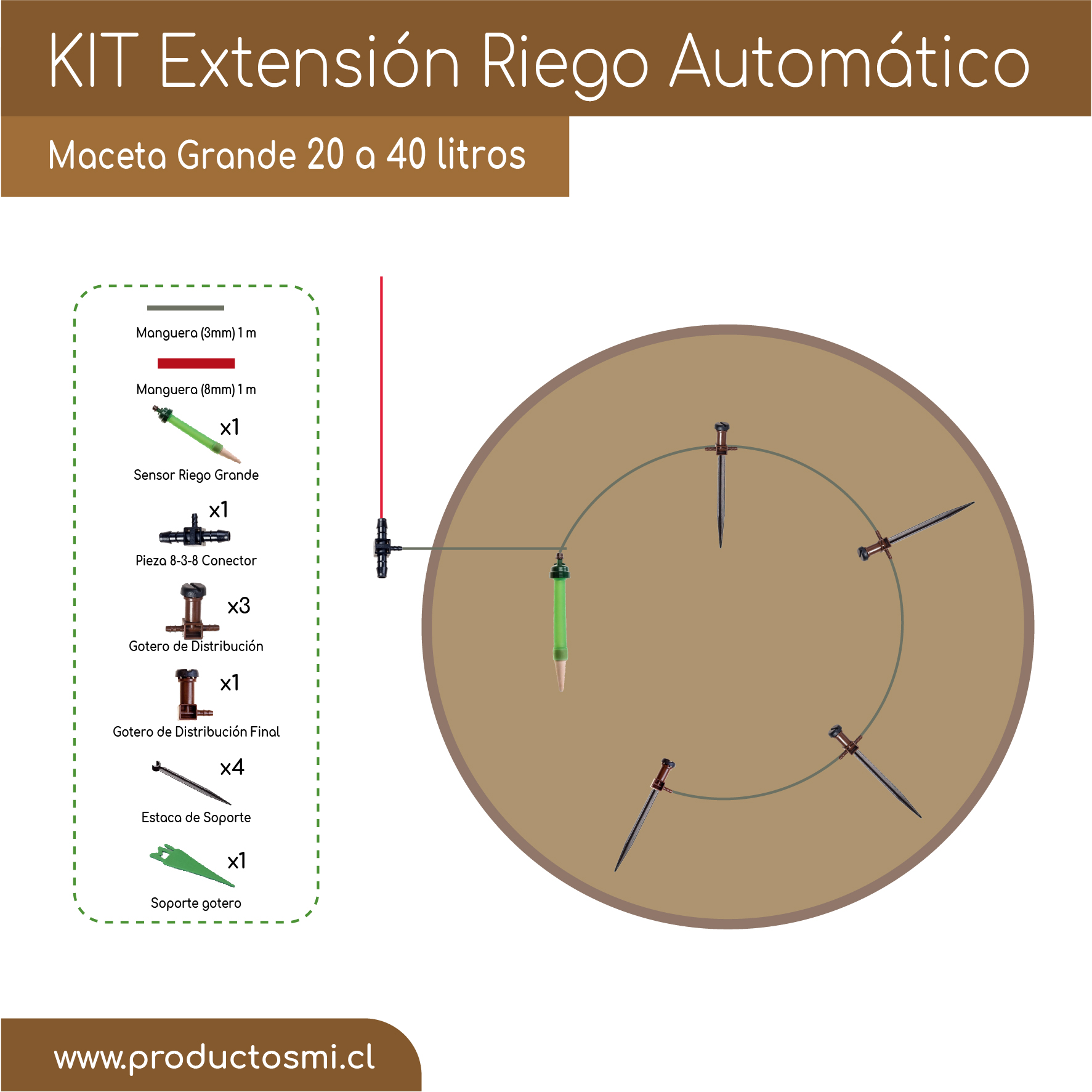 Kit Extensión Riego Automático (macetas grandes) - Imagen 2