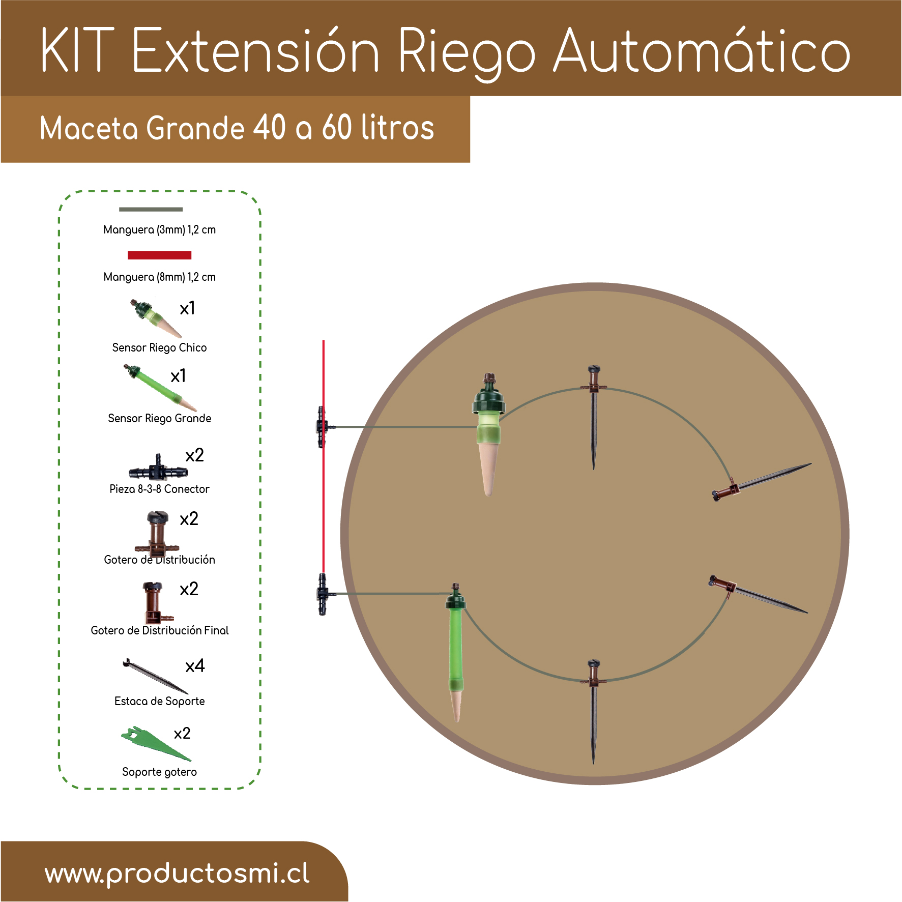 Kit Extensión Riego Automático (macetas grandes) - Imagen 3